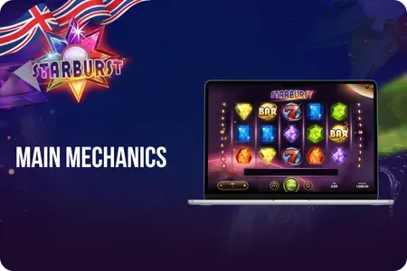 Starburst slot 5x3 grid showing Win Both Ways paylines on a non-GamStop casino